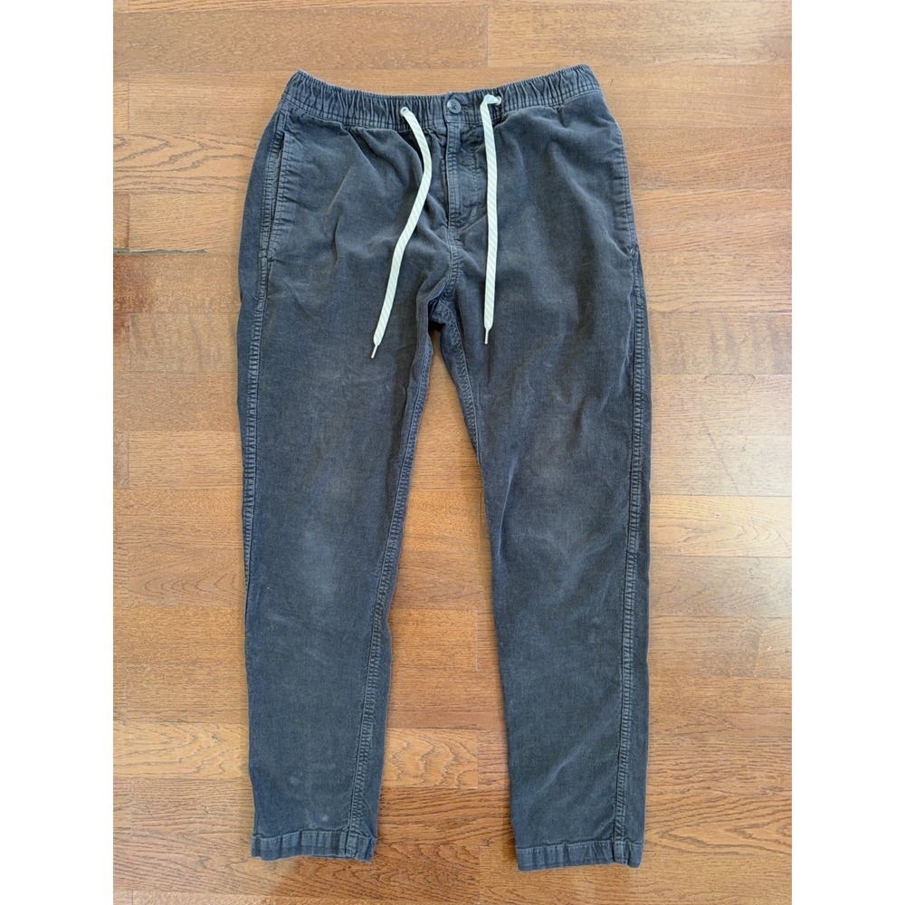 Vuori Optimist Mens M Corduroy Pants Drawstring Elastic Waist Gray V440